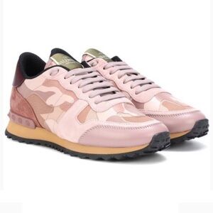 Valentino Garavani Mesh Fabric Camouflage Rockrunner Sneaker